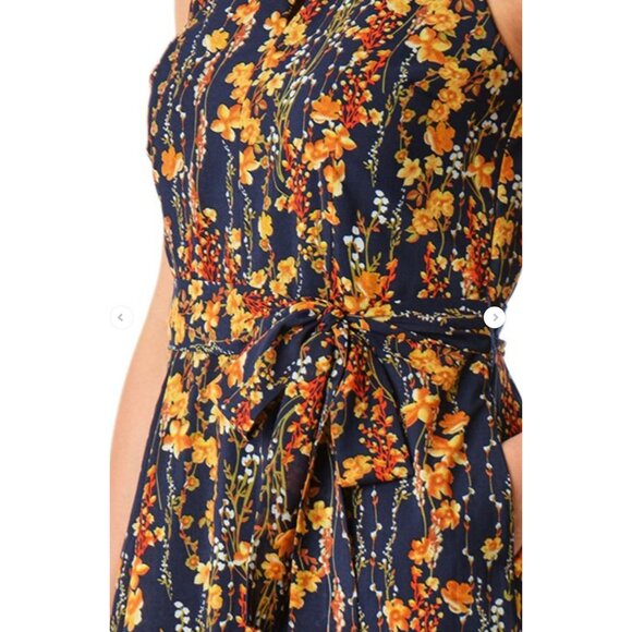 Eshakti WAYWARD FANCIES STYLE # cl0076797 Halter Neck Floral Print Georgette Dre - Picture 4 of 10